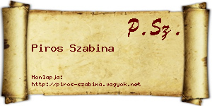 Piros Szabina névjegykártya